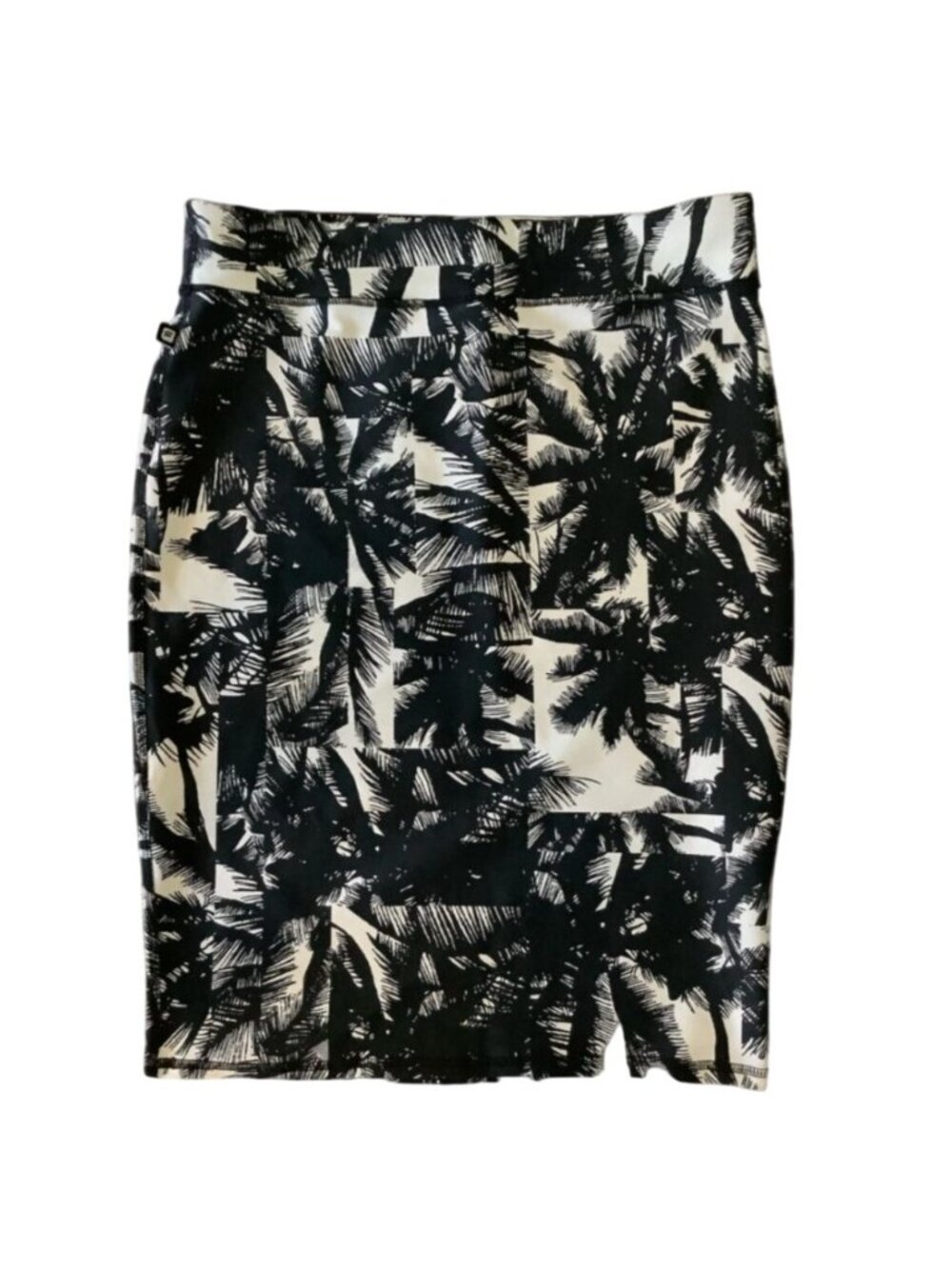 Fabletics Cora Stretch Pencil Skirt Hawaiian Tropical Black & White Midi Small - Picture 6 of 7